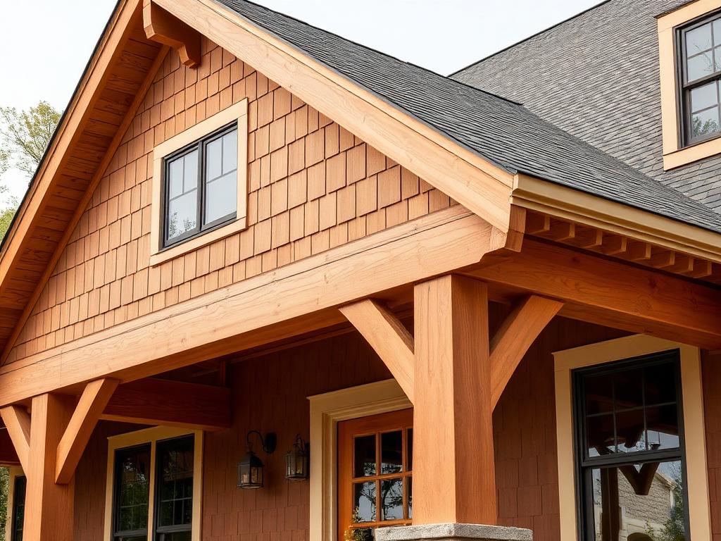 Farmhouse gable trim with corbels and custom details SC