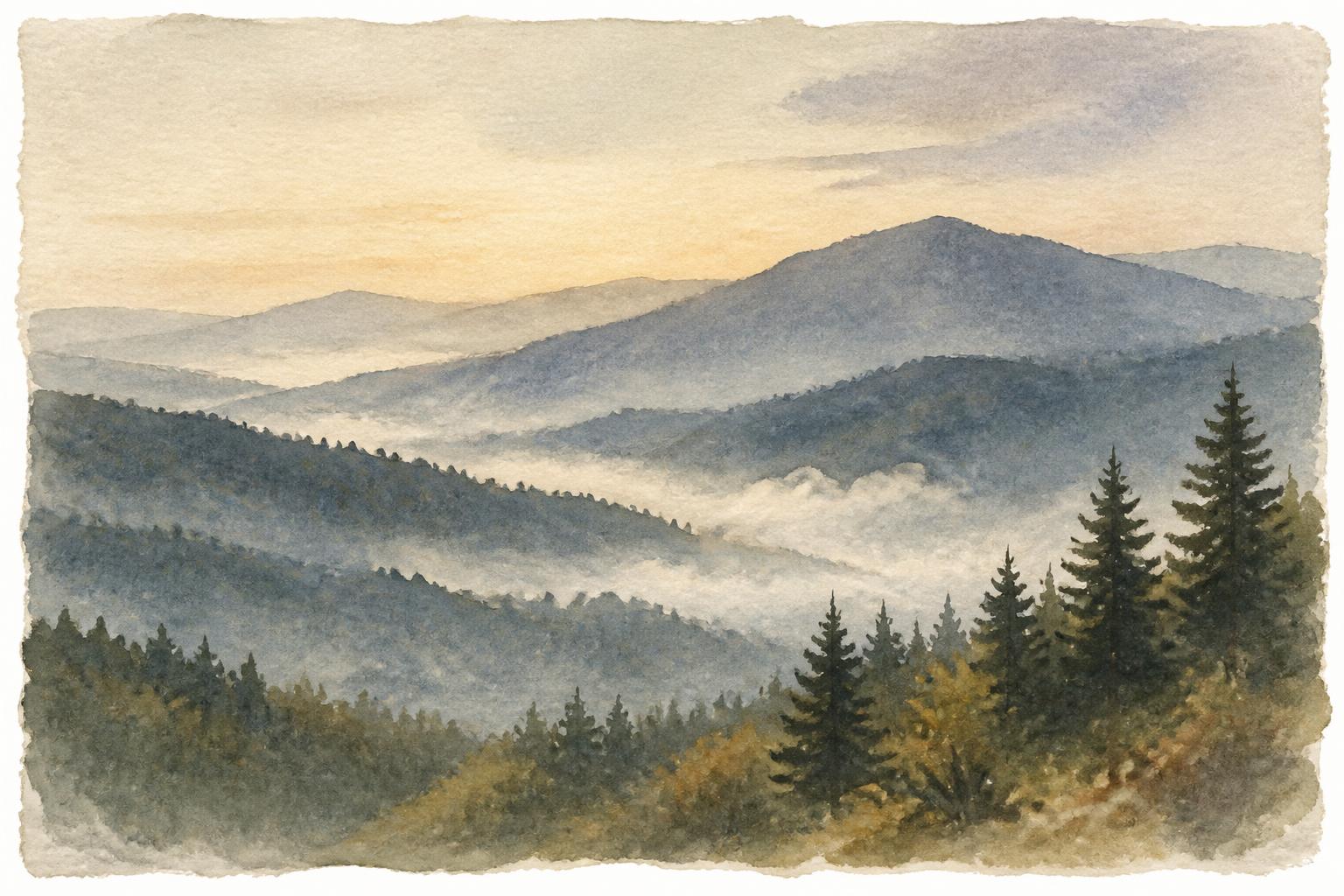 Blue Ridge mountains at dawn