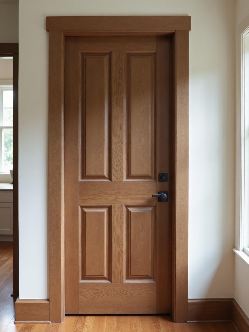 Interior wood door with walnut finish